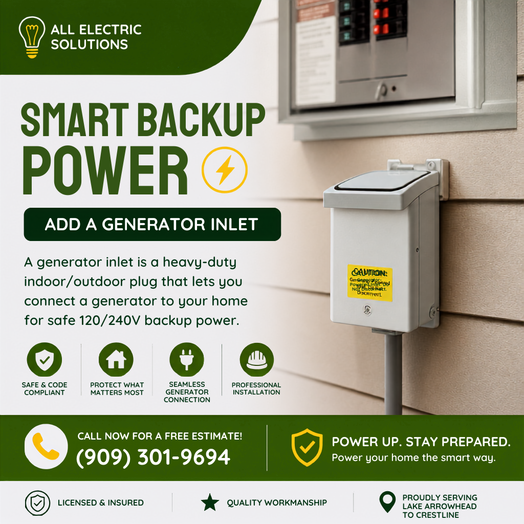 Generator Inlet Installation Generator Inlet Installation for Safe Backup Power in Crestline | All ...